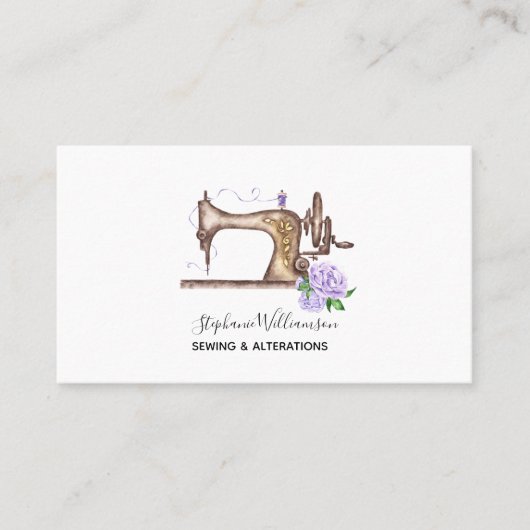 裁縫機水彩仕立て名刺 名刺 (正面)