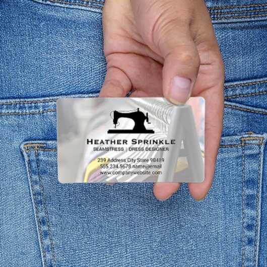 裁縫機 |のぶら下がった衣服 名刺