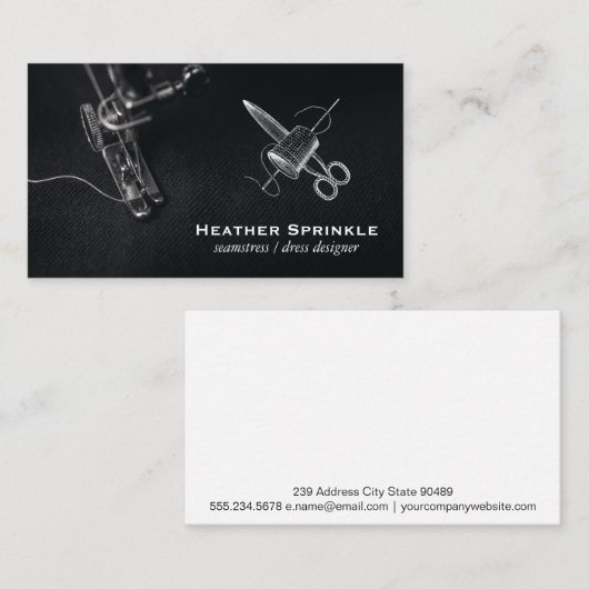裁縫機 | シンブルとシアーズ 名刺 (正面/裏面)