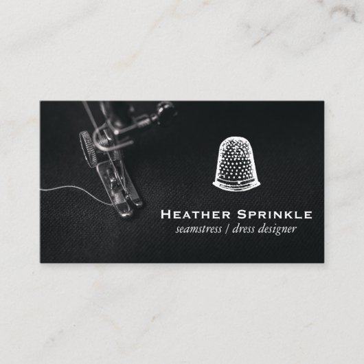 裁縫機 |シンブルロゴ 名刺 (正面)