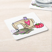 裁縫機 スクエアペーパーコースター (アングル)