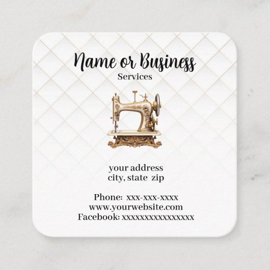 裁縫機 スクエア名刺 (正面)