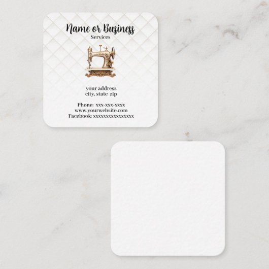 裁縫機 スクエア名刺 (正面/裏面)