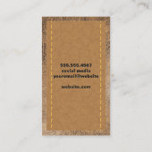 裁縫機 | ステッチ | ブラウンレザー 名刺 (裏面)