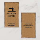 裁縫機 | ステッチ | ブラウンレザー 名刺 (正面/裏面)