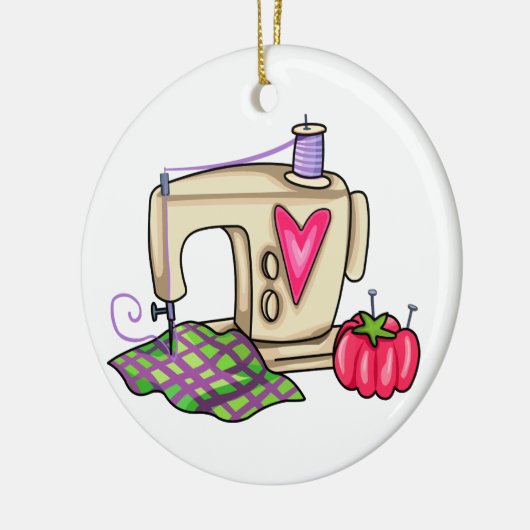 裁縫機 セラミックオーナメント (左)