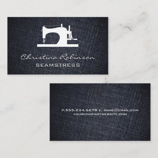 裁縫機 | デニム 名刺 (正面/裏面)