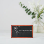 裁縫機 | ブラウンレザー縁ど 名刺 (スタンド正面)