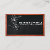 裁縫機 | ブラウンレザー縁ど 名刺 (正面)