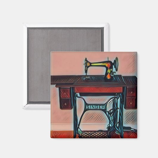 裁縫機 マグネット (正面/裏面)