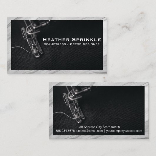 裁縫機 |大理石縁ど 名刺 (正面/裏面)