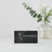 裁縫機 | 白い布張りパディング 名刺 (スタンド正面)