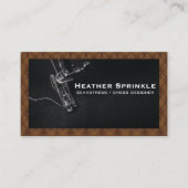 裁縫機 | 茶色の布張りパディング 名刺 (正面)