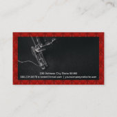 裁縫機 | 赤い布張りパディング 名刺 (裏面)