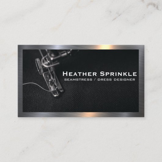 裁縫機 | 金属縁ど 名刺 (正面)