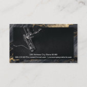 裁縫機 |黒い金ゴールド大理石 名刺 (裏面)