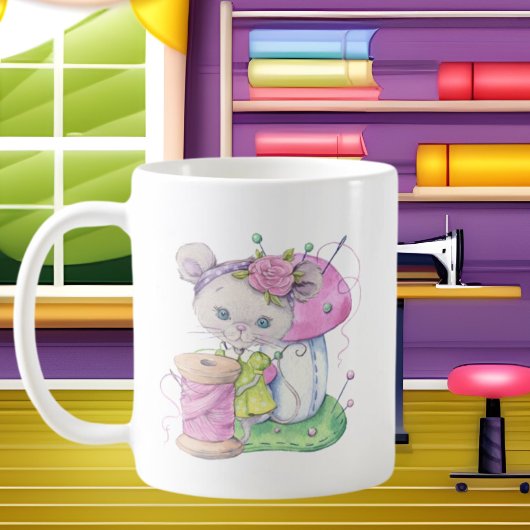 裁縫熱狂するの女性言葉アート コーヒーマグカップ