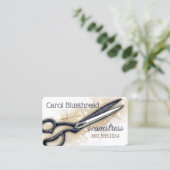 裁縫用はさみのシームストレスキルティングキルター 名刺 (スタンド正面)