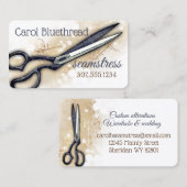 裁縫用はさみのシームストレスキルティングキルター 名刺 (正面/裏面)
