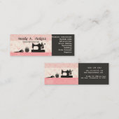 裁縫糸のヴィンテージ機械マネキンのピンク スキニー名刺 (正面/裏面)