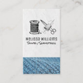 裁縫糸シンブルとはさみ 名刺 (正面)