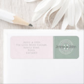 裁縫結婚ボタンのピンクと緑の住所 シール (インサイチュ)