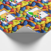 裁縫編み物ヒツジ/ヤーンマザーズ誕生日 ラッピングペーパー (角)