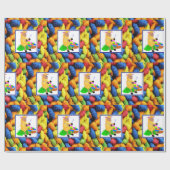 裁縫編み物ヒツジ/ヤーンマザーズ誕生日 ラッピングペーパー (フラット)