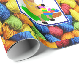 裁縫編み物ヒツジ/ヤーンマザーズ誕生日 ラッピングペーパー