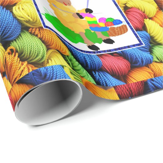 裁縫編み物ヒツジ/ヤーンマザーズ誕生日 ラッピングペーパー (ロールコーナー)