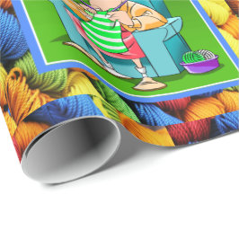 裁縫編み物ヤーンウーマンマザーズ誕生日 ラッピングペーパー