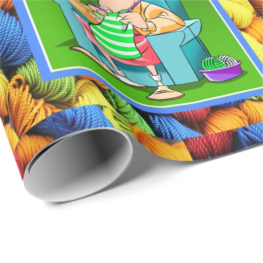 裁縫編み物ヤーンウーマンマザーズ誕生日 ラッピングペーパー (ロールコーナー)