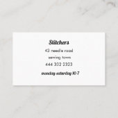 裁縫衣料名刺 名刺 (裏面)