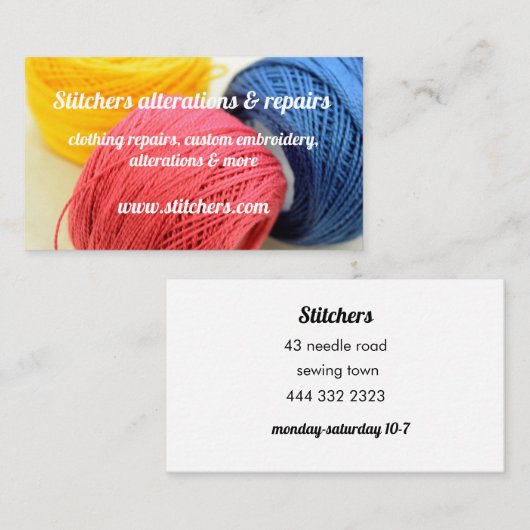 裁縫衣料名刺 名刺 (正面/裏面)