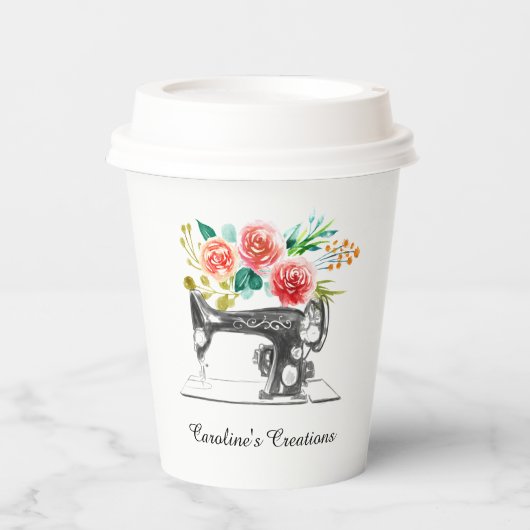 裁縫製裁機白黒事業 紙コップ (正面)