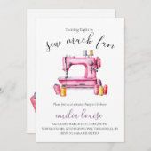 裁縫誕生日パーティーへの招待 招待状 (正面/裏面)