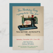 裁縫誕生日招待状シュークラフターファッション 招待状 (正面/裏面)