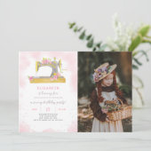 裁縫誕生日招待状(写真付) 招待状 (スタンド正面)