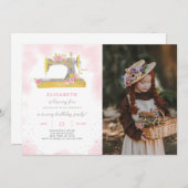 裁縫誕生日招待状(写真付) 招待状 (正面/裏面)