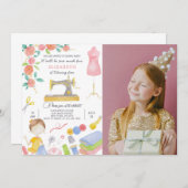 裁縫誕生日招待状（写真付） 招待状