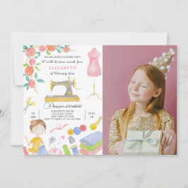 裁縫誕生日招待状(写真付) 招待状
