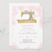 裁縫誕生日招待状 招待状 (正面/裏面)