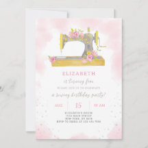 裁縫誕生日招待状