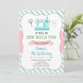 裁縫誕生日招待状 招待状 (スタンド正面)