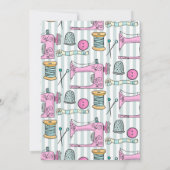 裁縫退職パーティの招待状ピンク 招待状 (裏面)