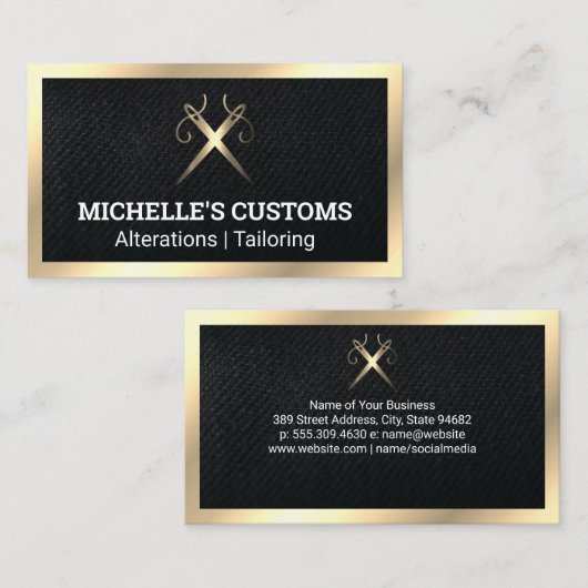 裁縫針のロゴ 名刺 (正面/裏面)