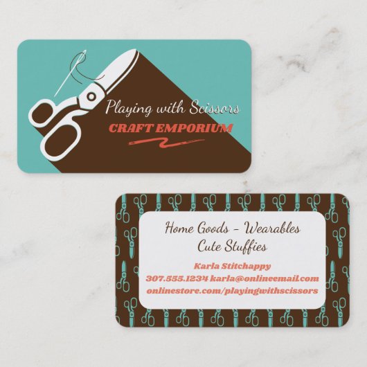 裁縫針糸はさみシースストレスキルティング 名刺 (正面/裏面)