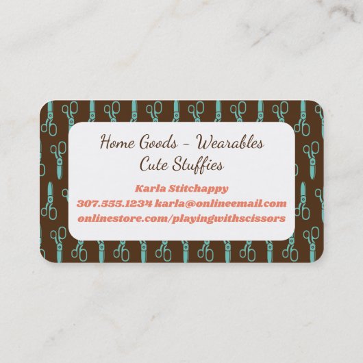 裁縫針糸はさみシースストレスキルティング 名刺 (裏面)