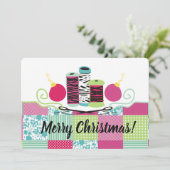 裁縫針糸キルティングクリスマスカード シーズンカード (スタンド正面)