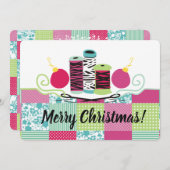 裁縫針糸キルティングクリスマスカード シーズンカード (正面/裏面)